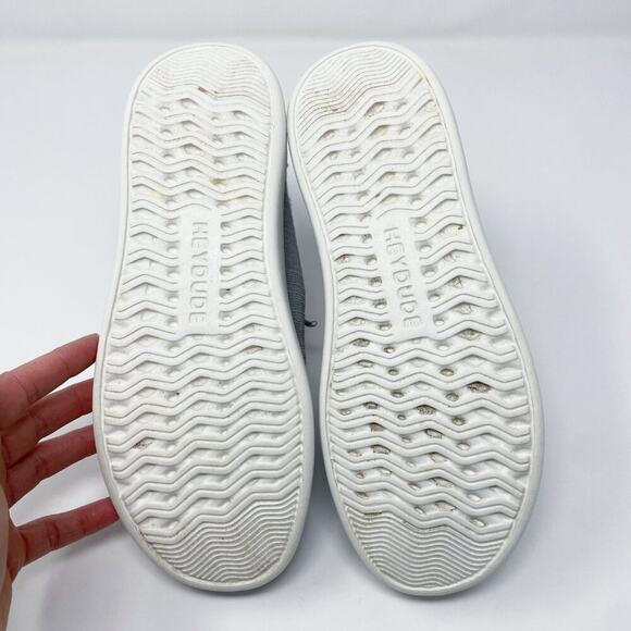 Hey Dude Gray/White Wendy Rise Slip Ons Lace Up Women's Size 7 Moc Toe EUC - Picture 8 of 10